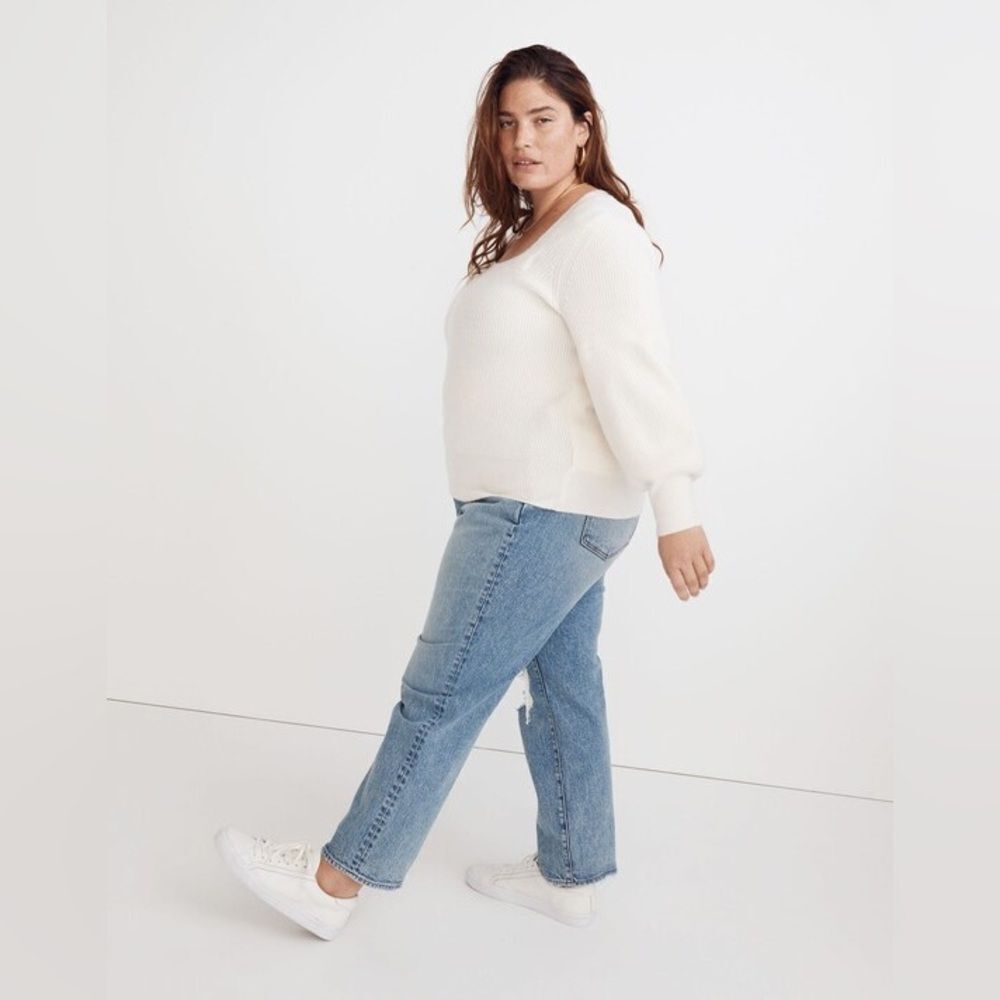 NEW Madewell Plus Melwood Square-Neck Pullover Sweater in Coziest Yarn Size 2X - Picture 3 of 5
